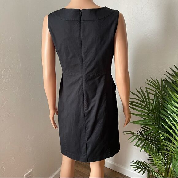 Banana Republic Black Front Pockets Sheath Dress Size 6 - Picture 4 of 11